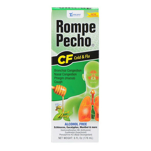 Rompe Pecho Cf Cold and Flu Cough Suppressant Syrup, 6 Oz