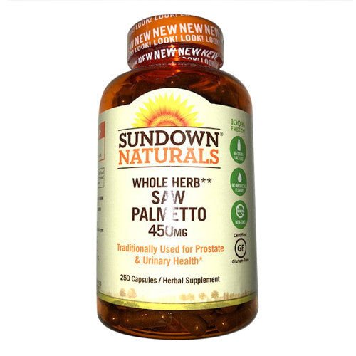 Sundown Naturals Whole Herb Saw Palmetto 450 Mg Capsules, 250 Ea