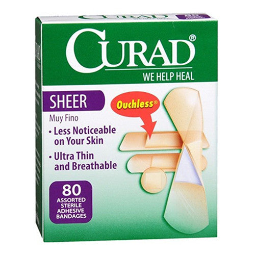 Curad Bandages Sheer Assorted Sizes - 80 Ea