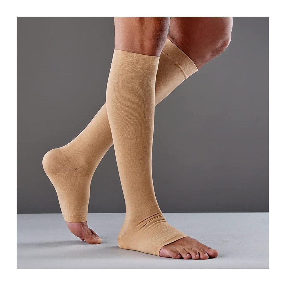 Futuro Therapeutic Support, Firm Compression Knee High, Open Toe, Beige, Xtra Large - 1 Ea