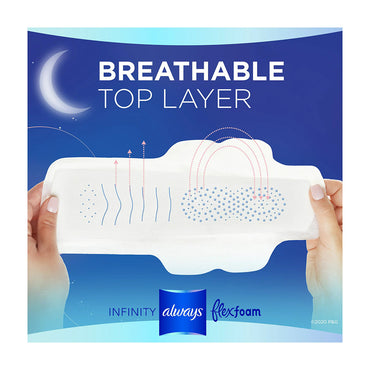Always Infinity Overnight Pads, Winged, Unscented, Size 5, 22 Ea