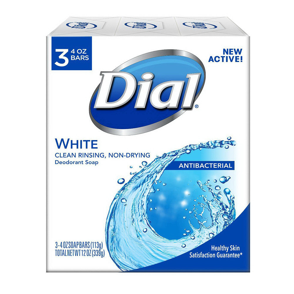 Dial Clean And Refresh Antibacterial Deodorant Bar Soap, White, 4 Oz each, 3 Ea