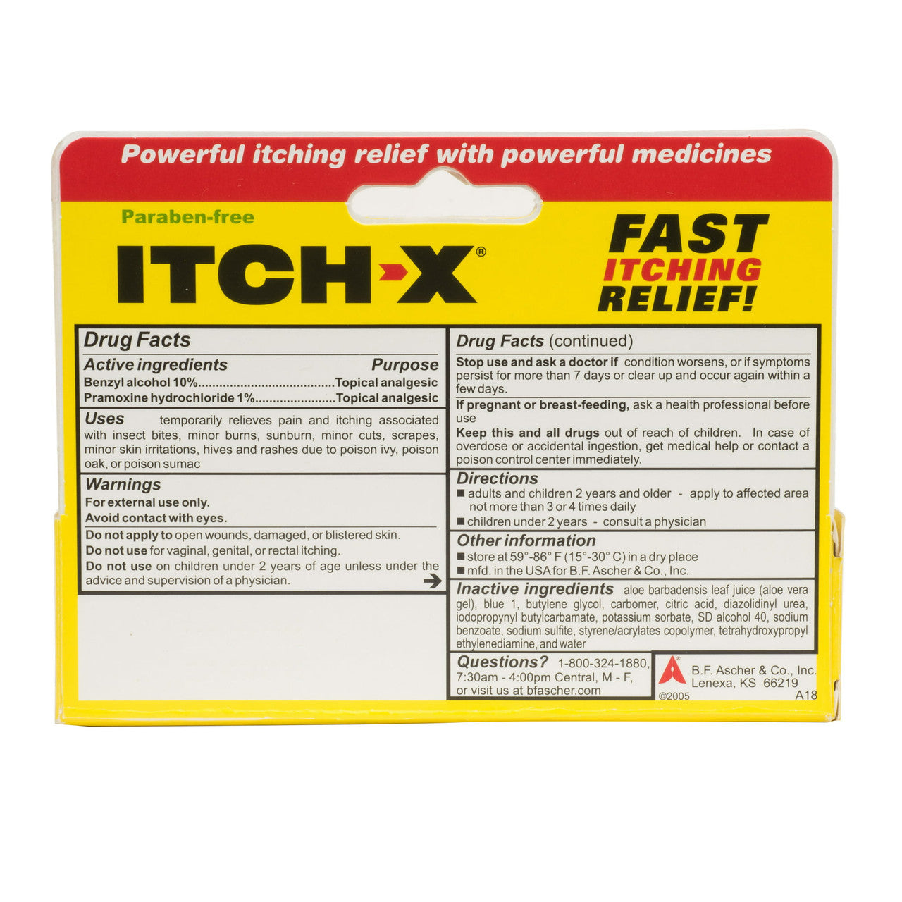 Itch-X Dual Acting Anti-Itch Gel With Aloe Vera, 1.25 Oz