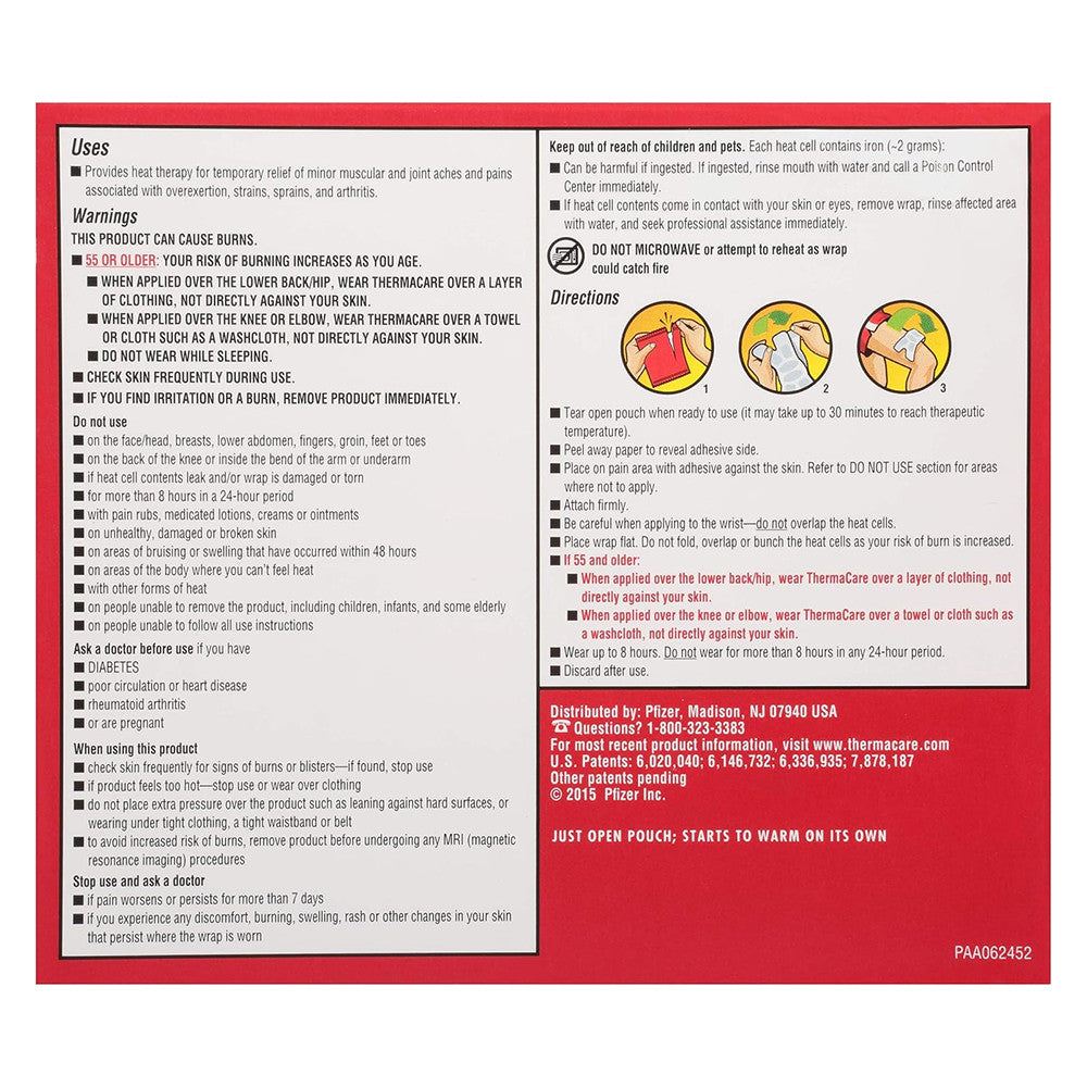 ThermaCare Joint Pain Therapy Heat Wraps Pain Relief Patches, 4 Ea