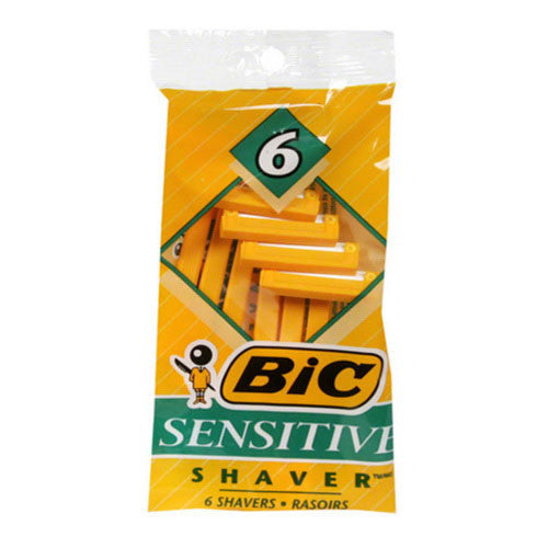 Bic Mens Disposable Shaver, Sensitive - 6 Ea/Pack