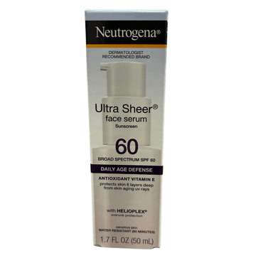 Neutrogena Ultra Sheer Moisturizing Face Serum Vitamin E, SPF 60+, 1.7 Oz