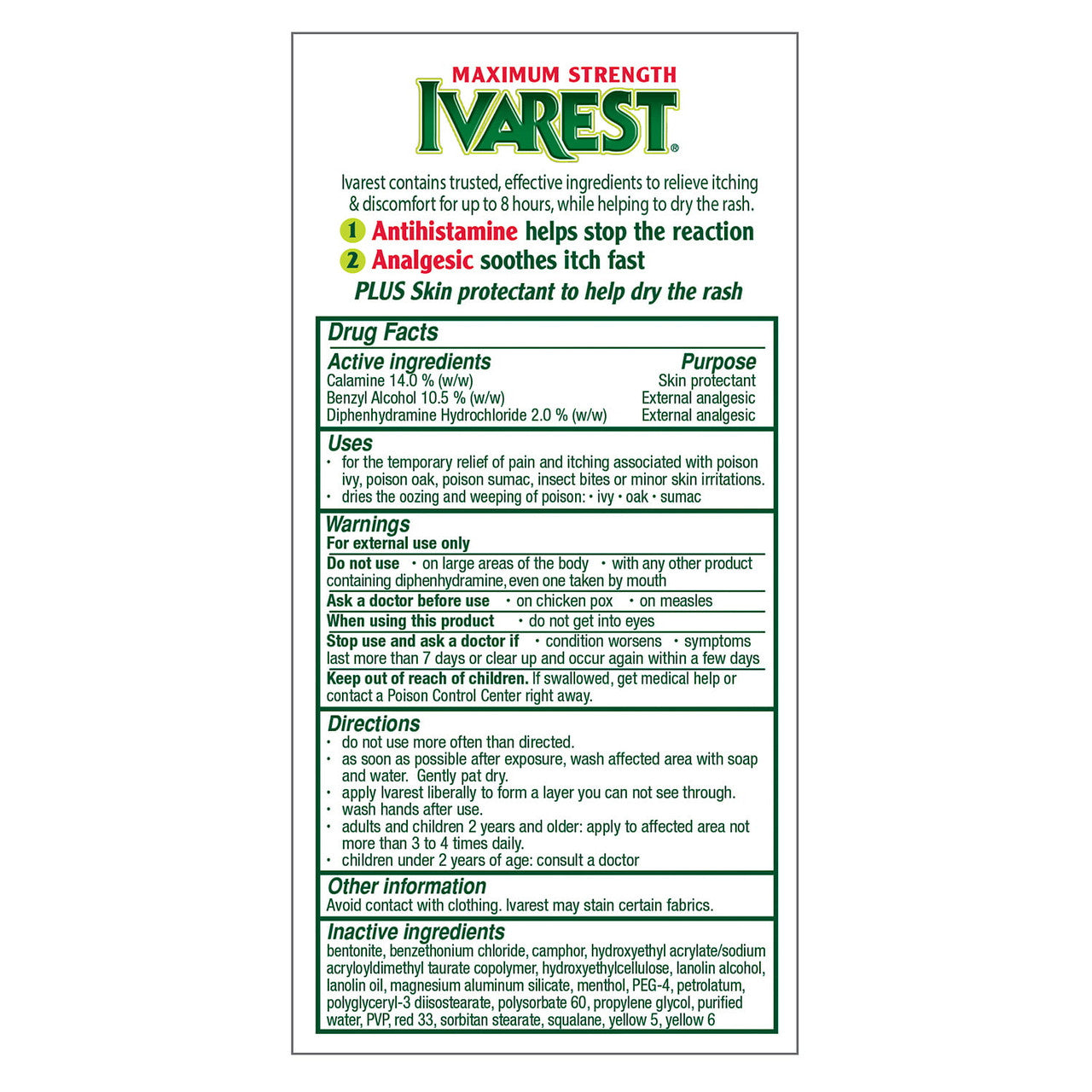 Ivarest 8 Hour Maximum Strength Anti-Itch Cream, 2 Oz