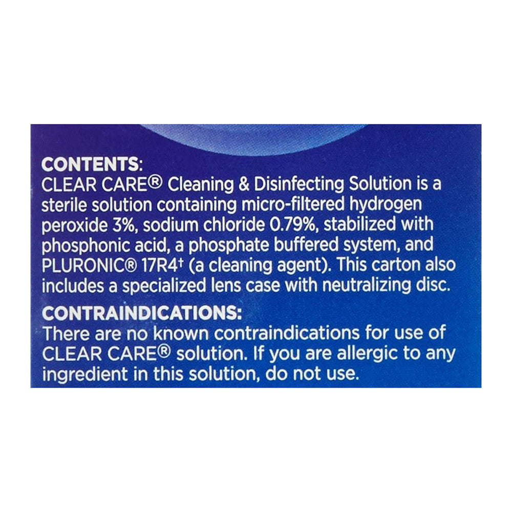 Alcon Clear Care Cleaning and Disinfection Solution with Lens Case, Clear, 12 Oz, 2 Ea