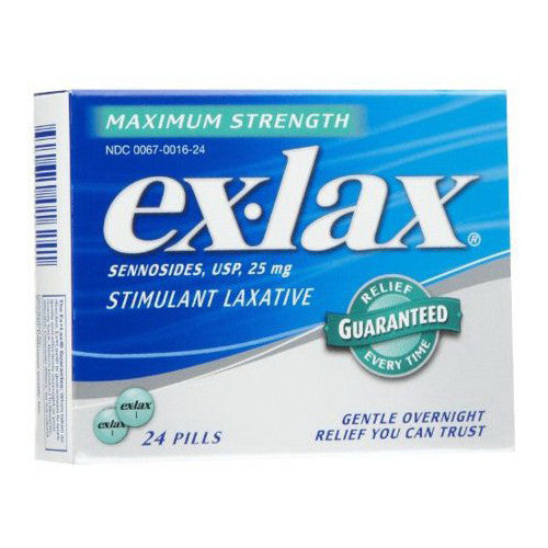 Ex Lax Maximum Strength Stimulant Laxative Pills, 24 Ea