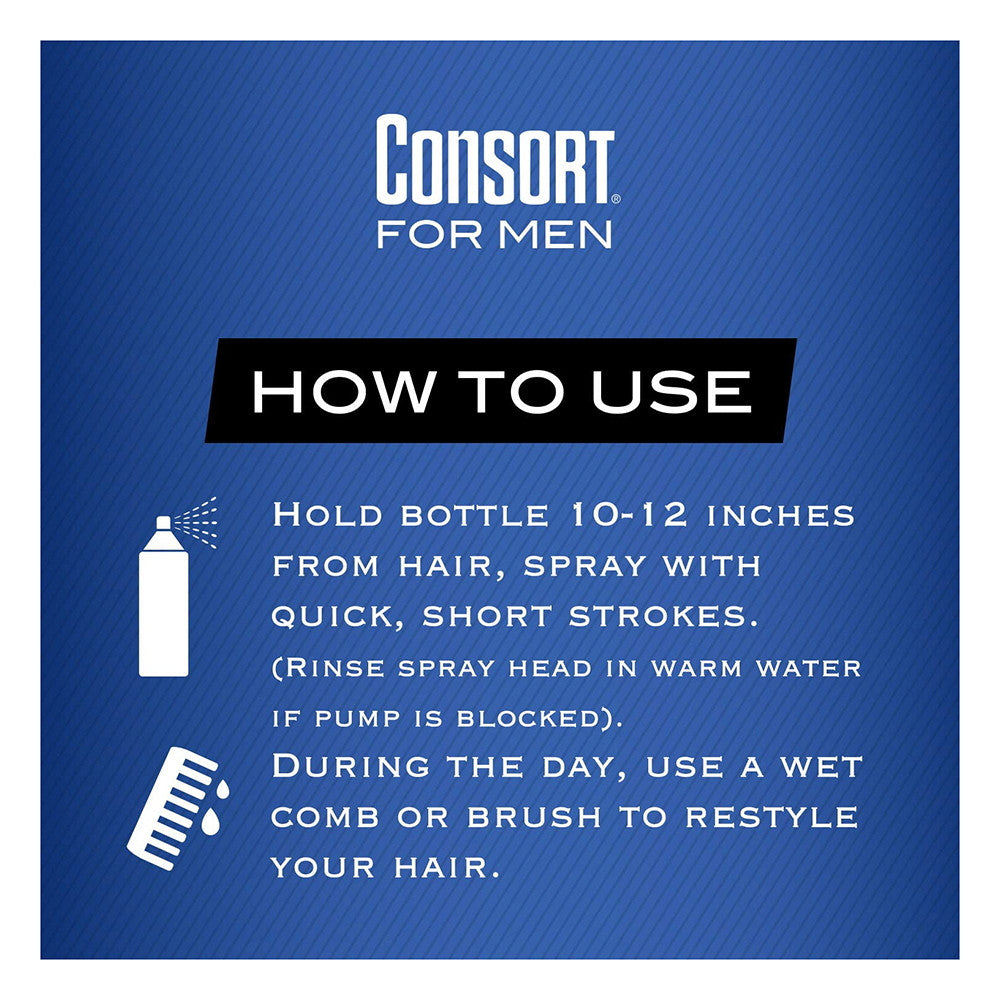 Consort For Men Hair Spray, Extra Hold, Unscented, Non-Aerosol, 8 Oz