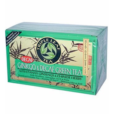 Triple Leaf Tea Ginkgo And Decaf Green Tea, 20 Ea