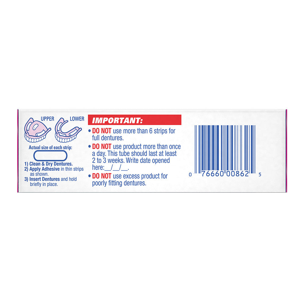 Fixodent Denture Adhesive Cream, Original, Strong And Long Hold - 0.75 Oz