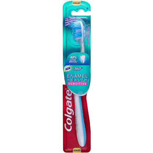 Colgate 360 Enamel Health Sensitive Toothbrush, Extra Soft - 1 Ea