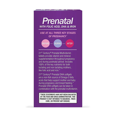 21st Century 2-Step Prenatal Multivitamin Plus DHA Tablets, 120 Ea