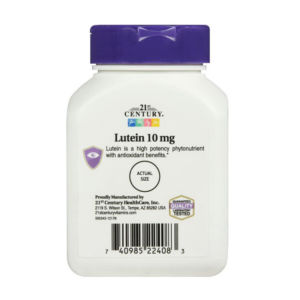 21st Century Lutein 10 mg Tablets for Eye Health, 60 Ea