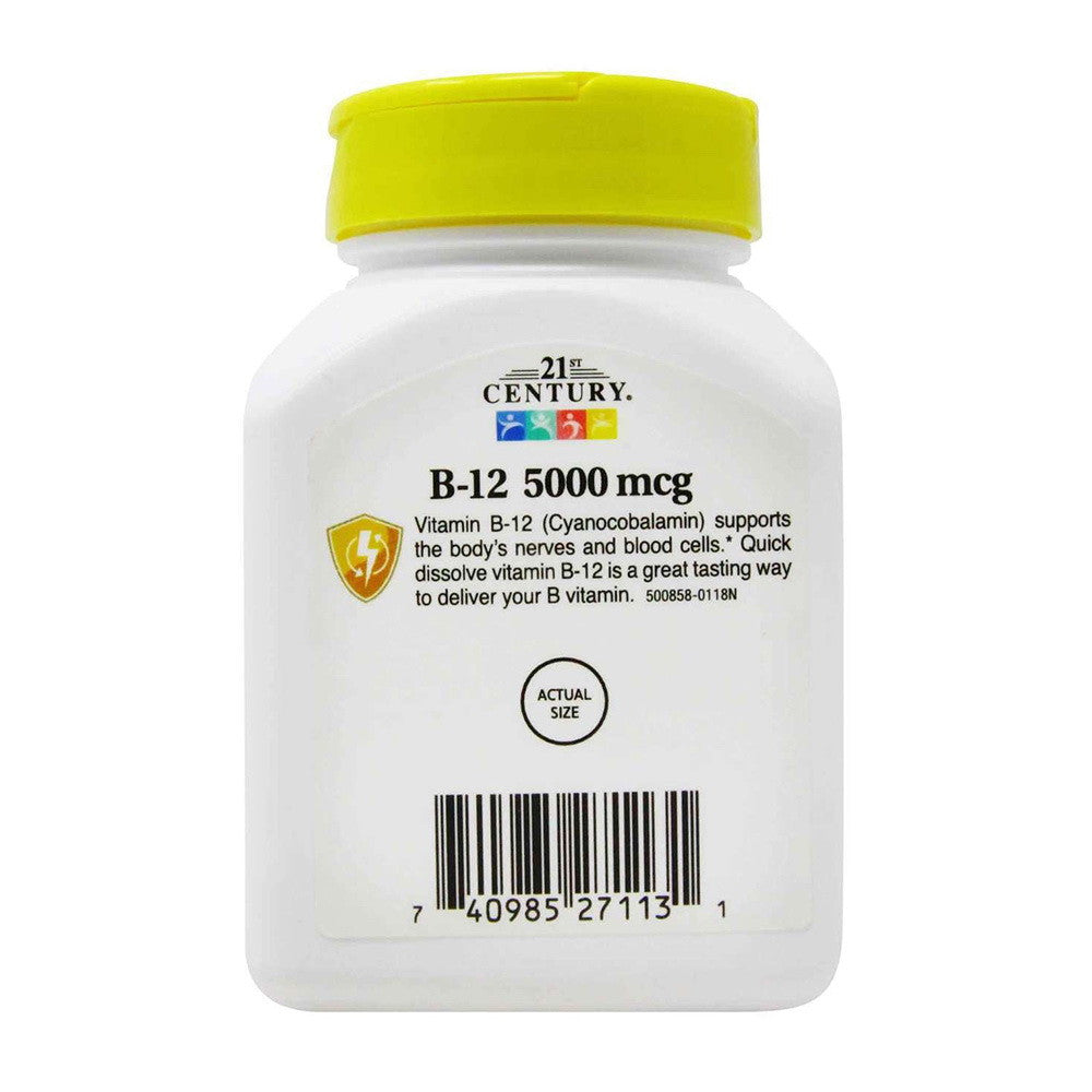 21St Century Sublingual Vitamin B-12 5000 Mcg Tablets - 110 Ea