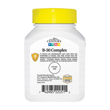 21St Century B-50 Complex Prolonged Release Tablets - 60 Ea
