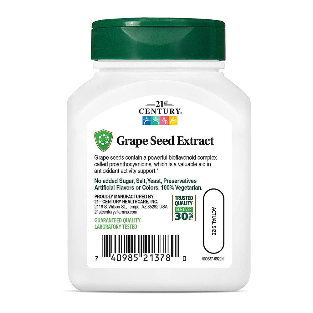 21st Century Standarized Grape Seed Extract Vegtarian Capsules, 60 Ea