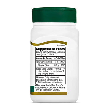 21st Century Standarized Grape Seed Extract Vegtarian Capsules, 60 Ea