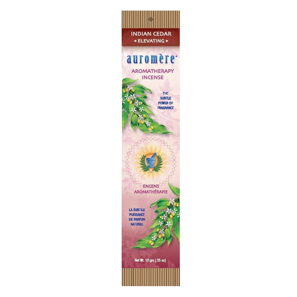 Auromere Aromatherapy Incense Indian Cedar for Uplifting Aroma 0.35Oz (10g)