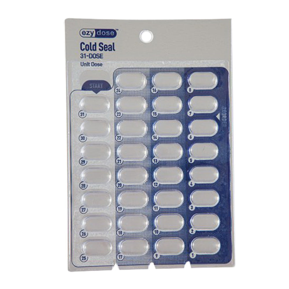 Day Cold-Seal Punch Card with Large Blister Cards, 250 Ea