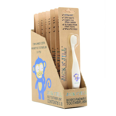Jack N Jill Childrens Biodegradable Toothbrush, Monkey, 8 Ea