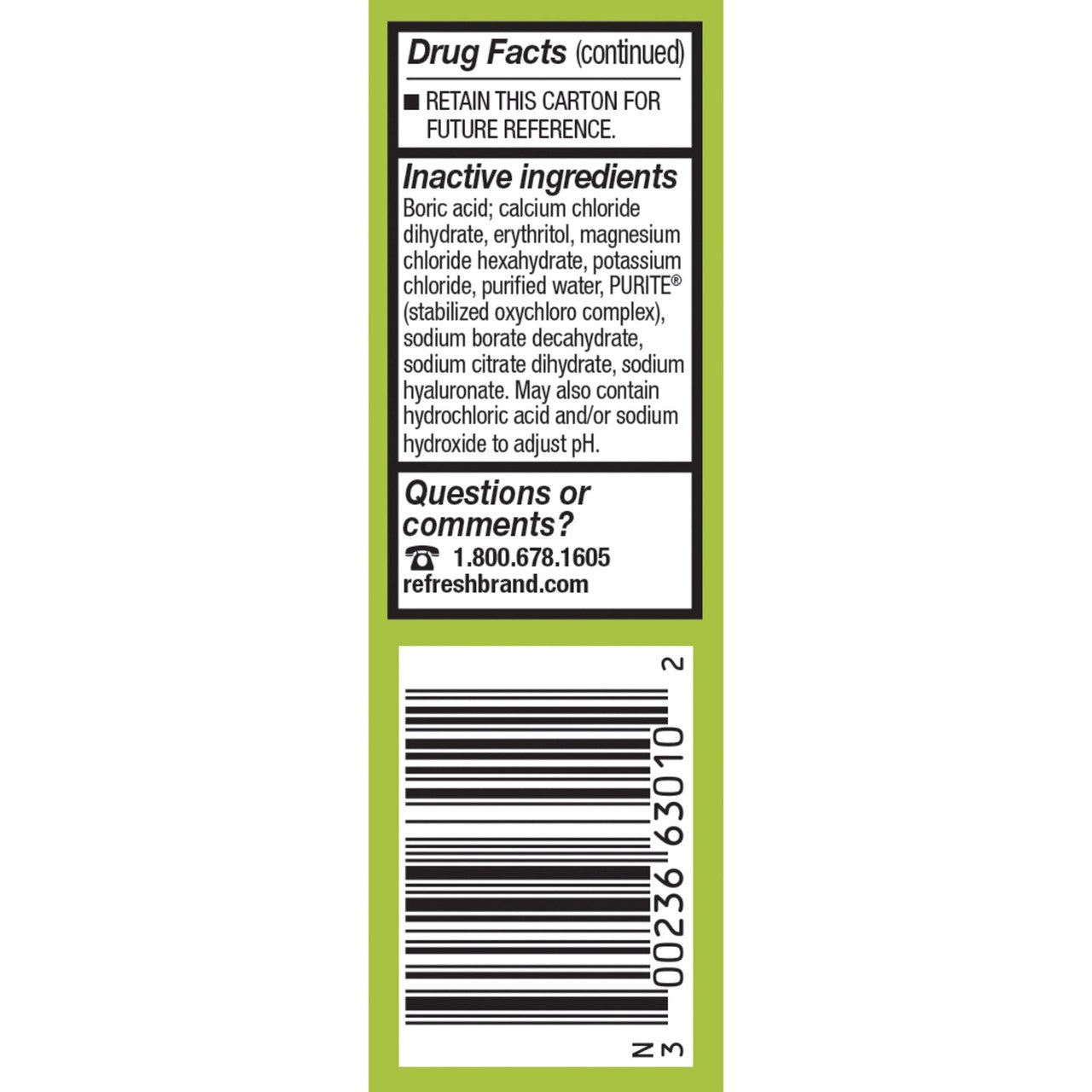 Refresh Relieva Lubricant Eye Drops, Sterile, 0.33 Oz
