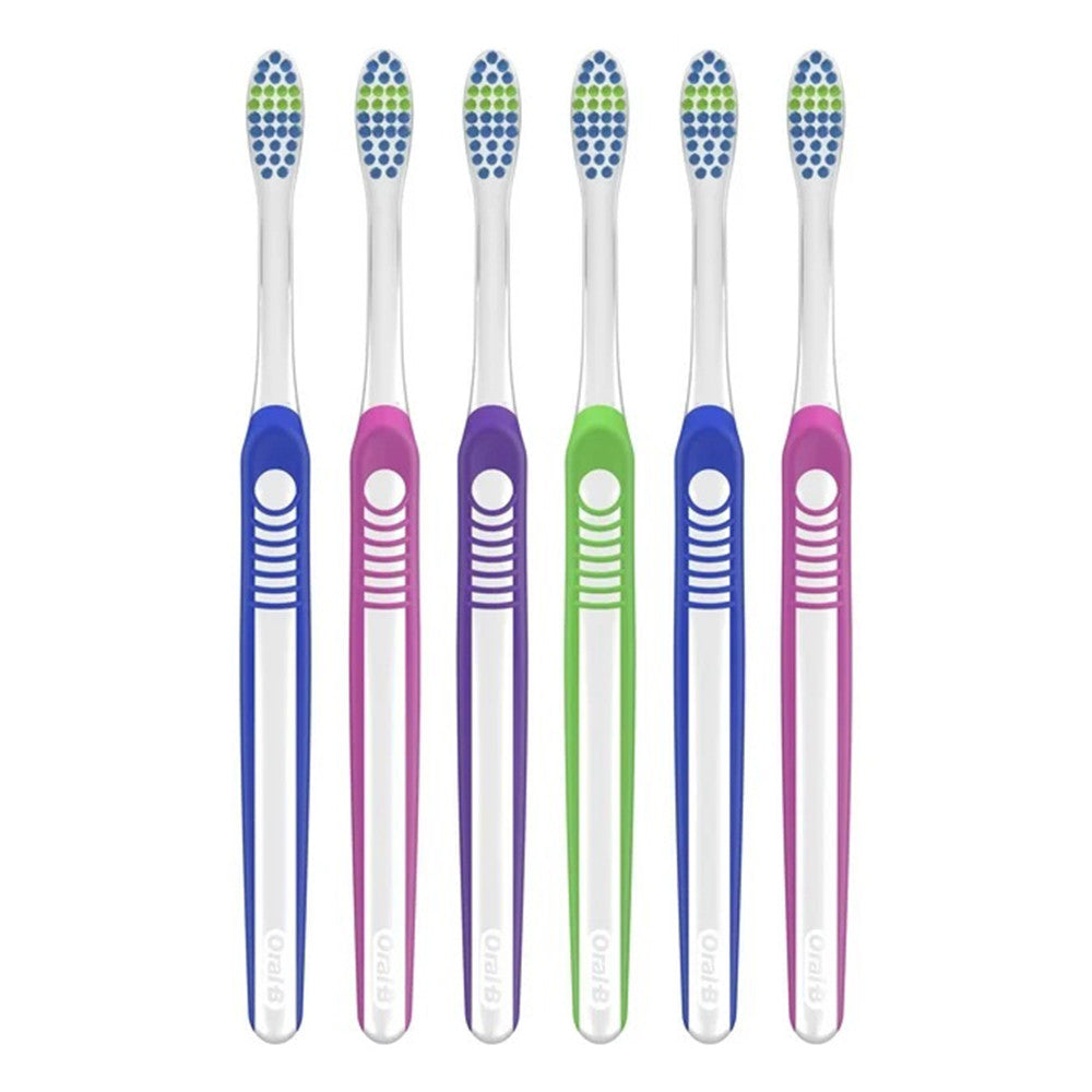 Oral-B Indicator Contour Clean Soft Bristle Manual Toothbrush, 6 Ea