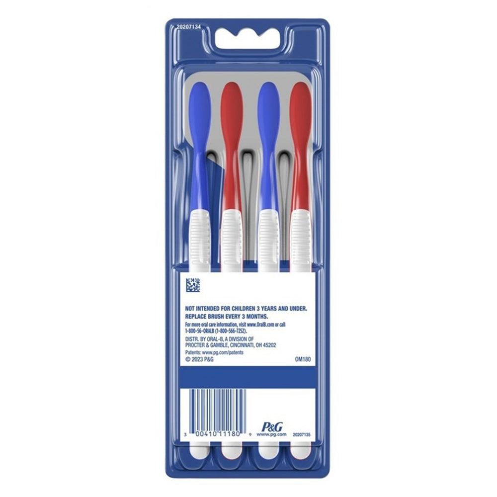Oral B Healthy Clean Soft Toothbrushes Blasts Away Plaque 4Ea