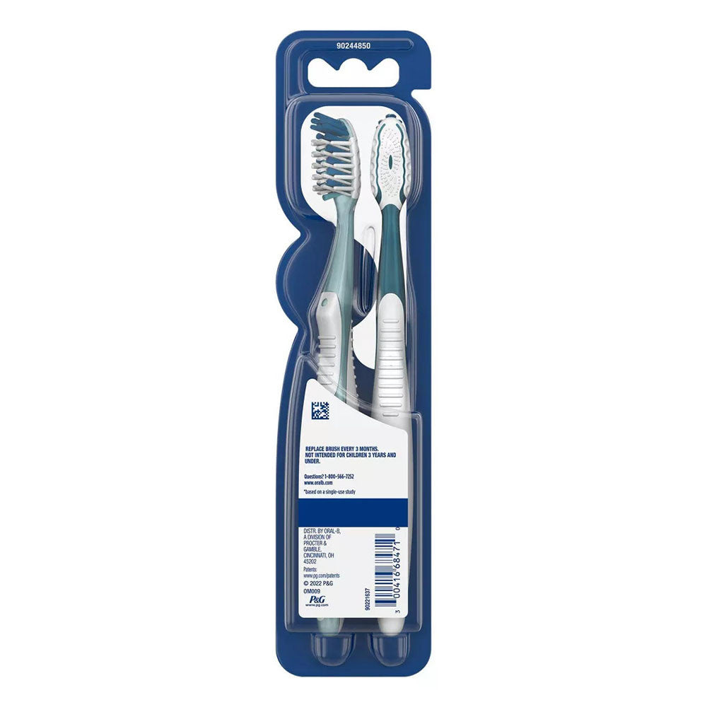 Oral B Cross Action All In One Toothbrush Twin Pack, Medium Bristle, 2 Ea