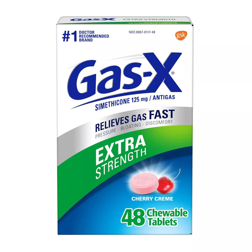 Gas-X Extra Strength Chewable Tablets With Cherry Creme, 48 Ea