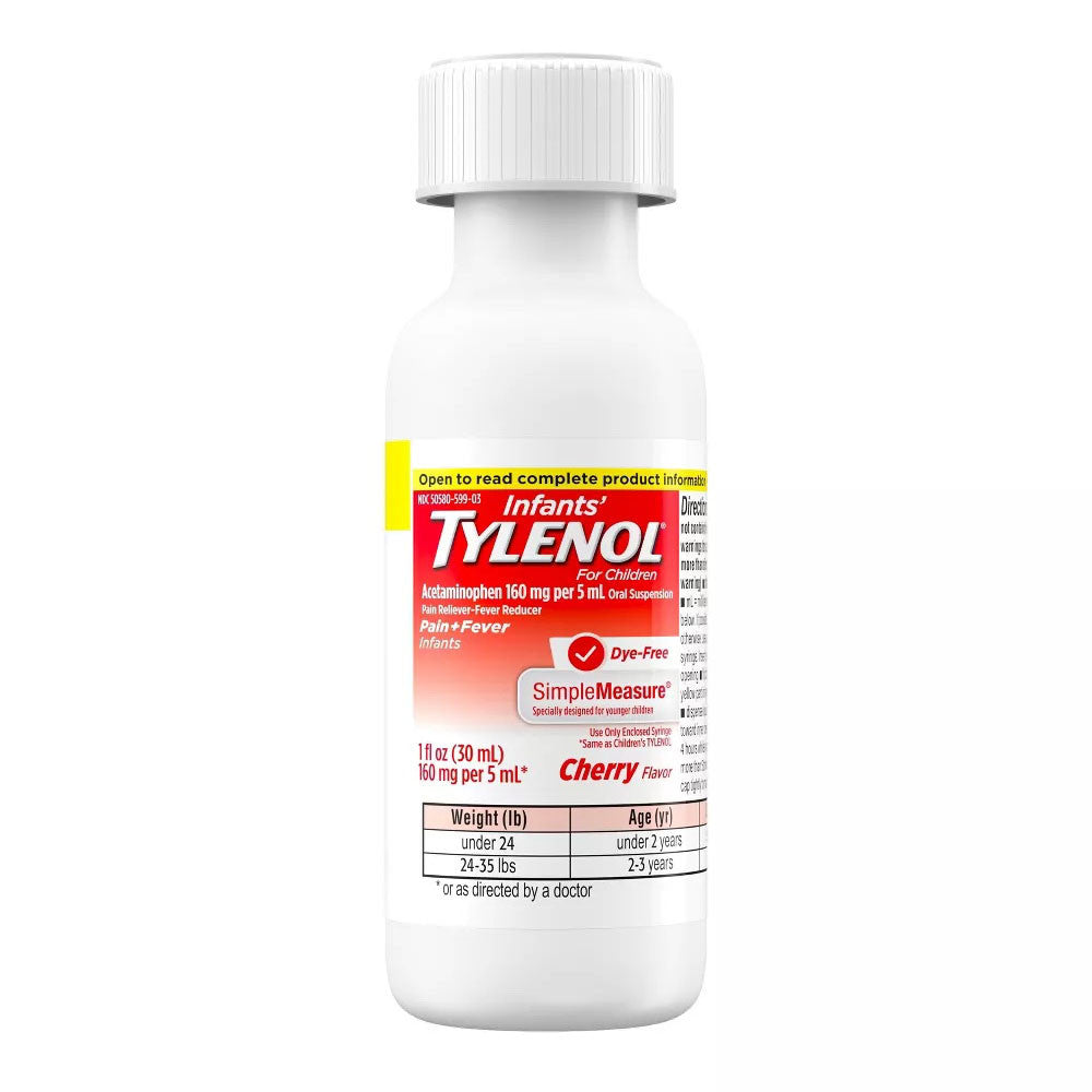 Tylenol Infant Dye Free General Pain Reliever, Cherry, 1 Oz
