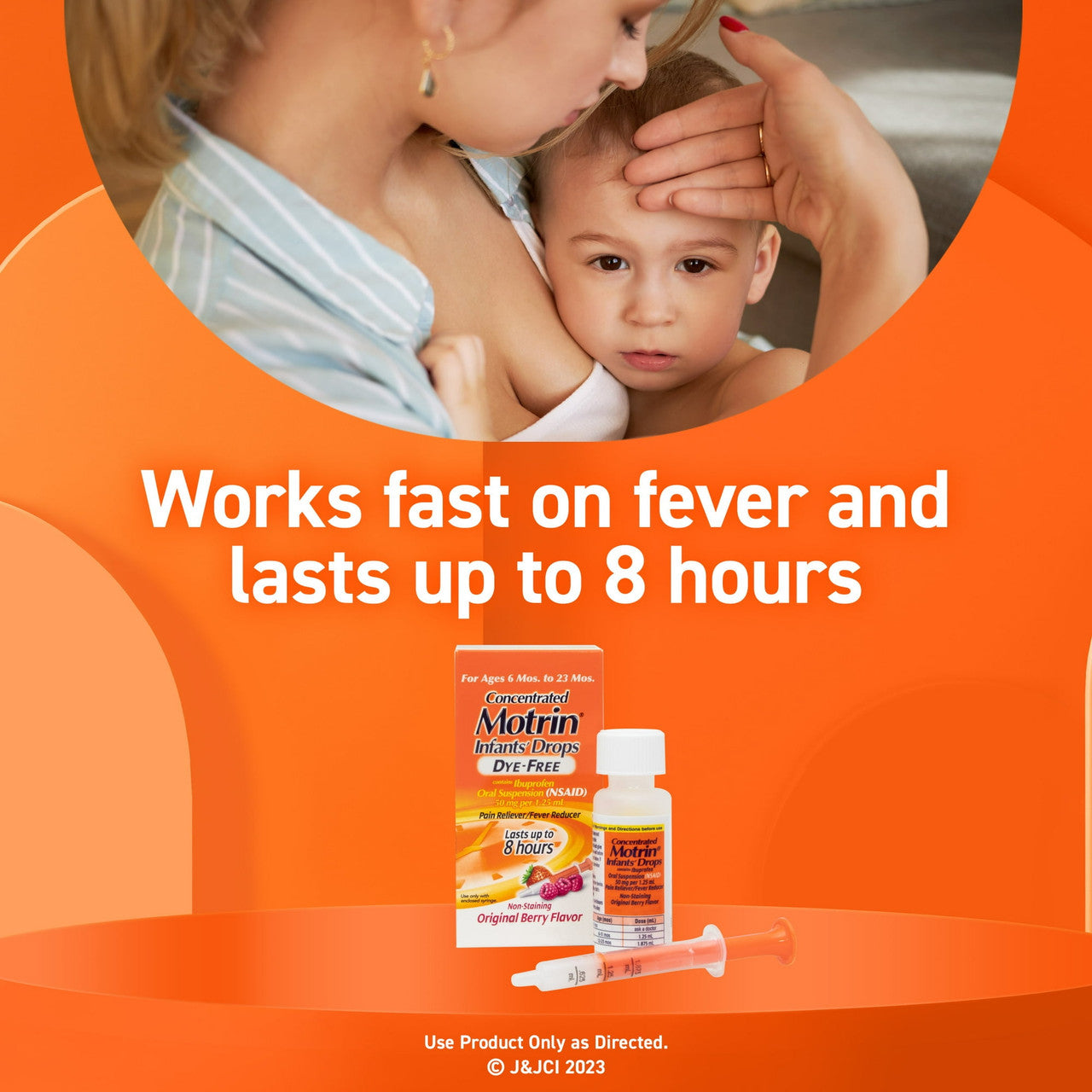 Motrin Infants Oral Suspension Berry Drops, Dye-Free - 1 Oz