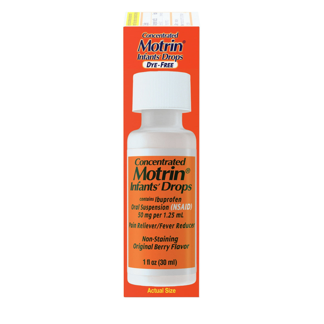Motrin Infants Oral Suspension Berry Drops, Dye-Free - 1 Oz