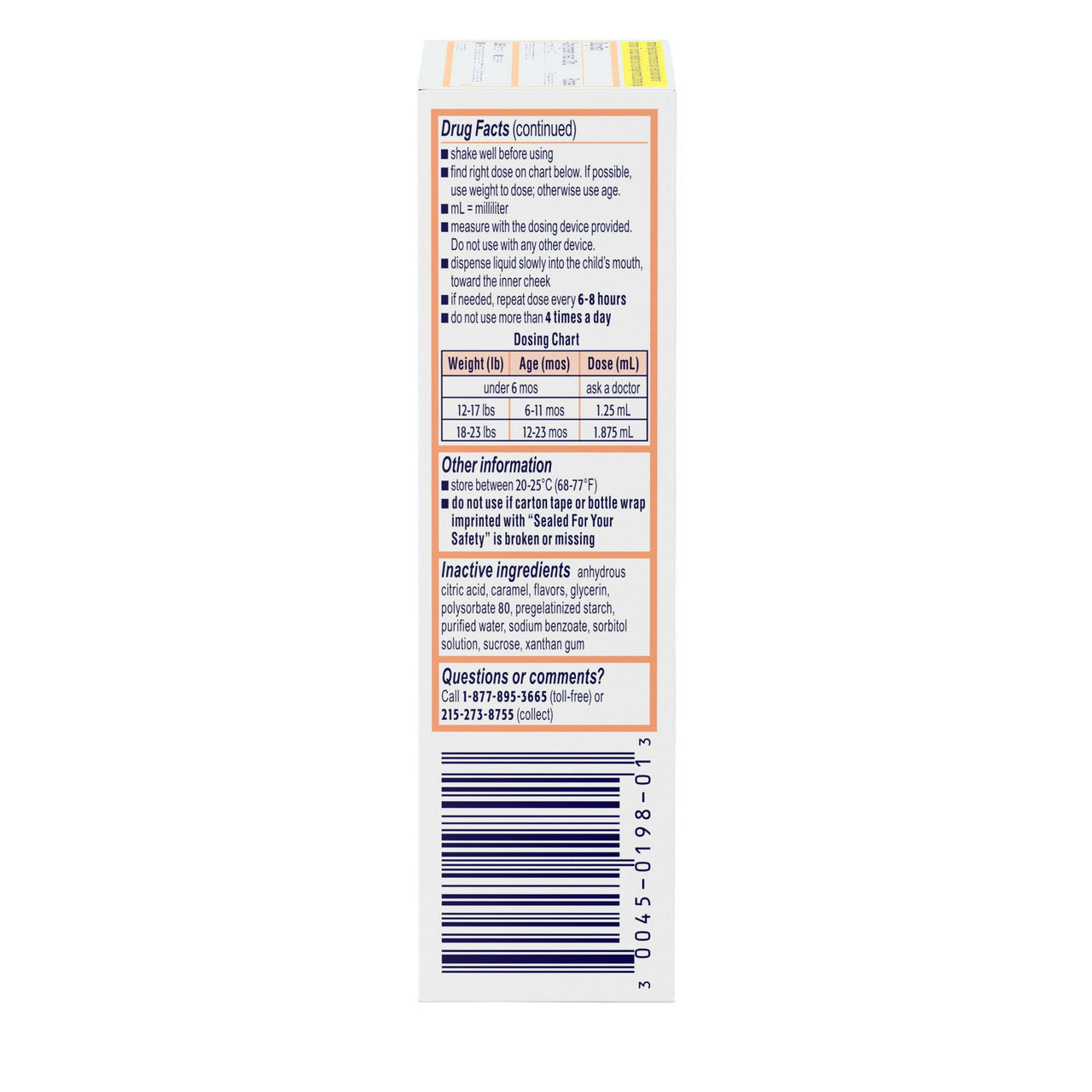 Motrin Infants Oral Suspension Berry Drops, Dye-Free - 1 Oz