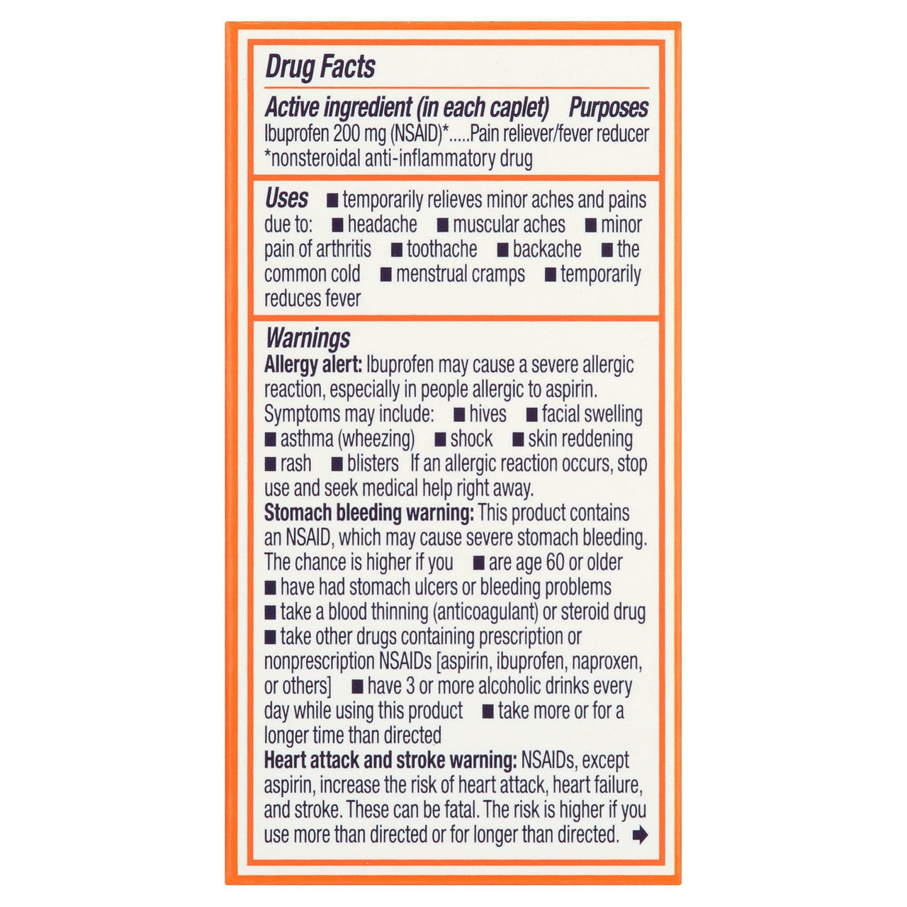 Motrin Ibuprofen Usp 200 Mg Pain Relief Tablets - 50 Ea