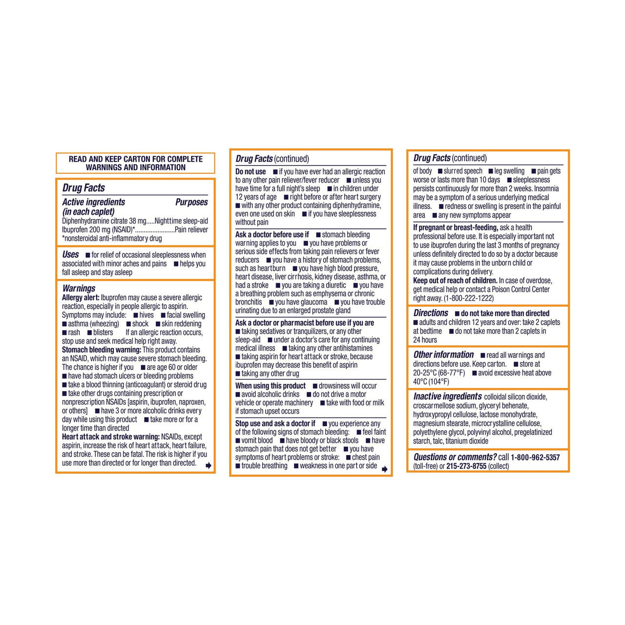 Motrin Pm Ibuprofen 200 Mg Pain Reliever And Nighttime Sleep-Aid Caplets, 80 Ea