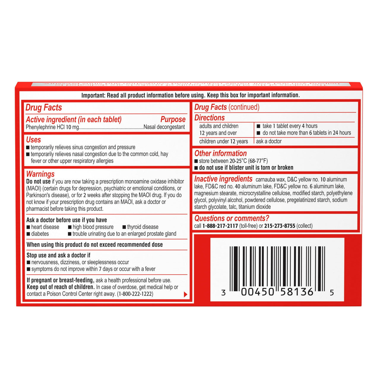 Sudafed PE Congestion and Sinus Relief, Maximum Strength Pills, 36 Ea