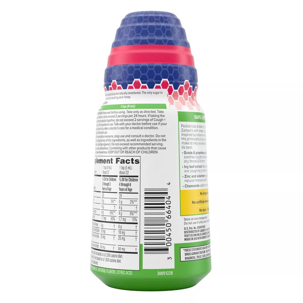 Zarbees Childrens Nighttime Cough And Mucus Syrup, Mixed Berry, 118 Ml