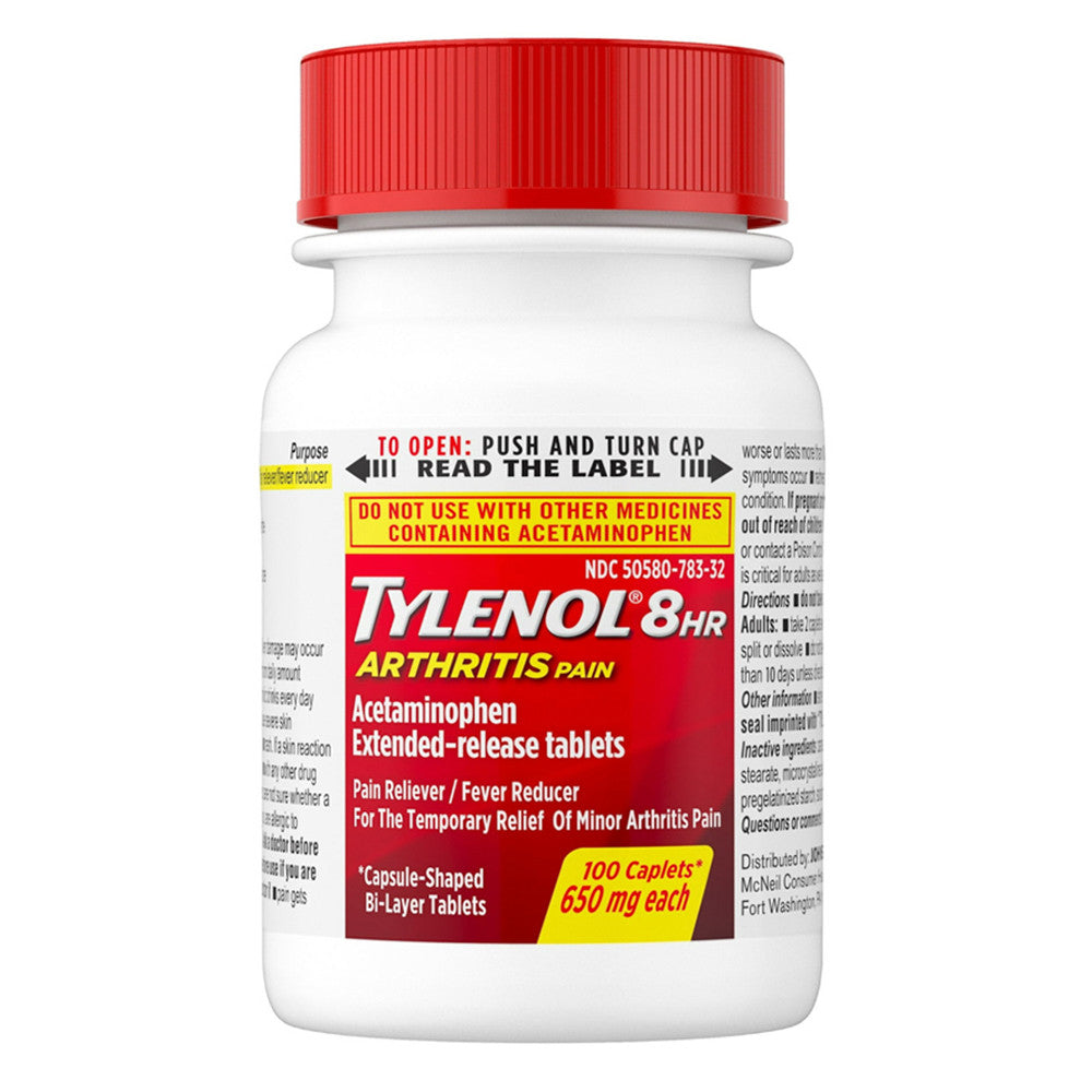 Tylenol 8 Hour Arthritis Pain Extended Release Caplets, 650 mg, 100 Ea