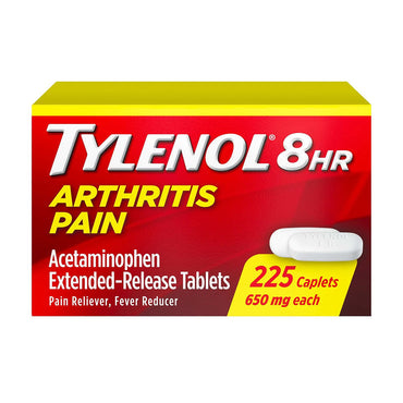 Tylenol 8 Hour Arthritis Acetaminophen 650mg Tablets, Pain Reliever and Reduce Fever, 225 Ea