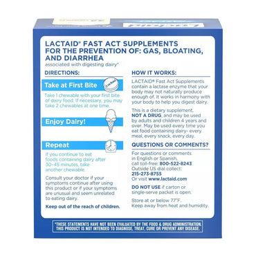 Lactaid Fast Act Chewable Tablets, 32 Ea
