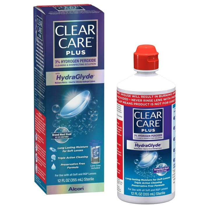 Clear Care Plus Cleaning and Disinfecting Solution with HydraGlyde, 12 oz