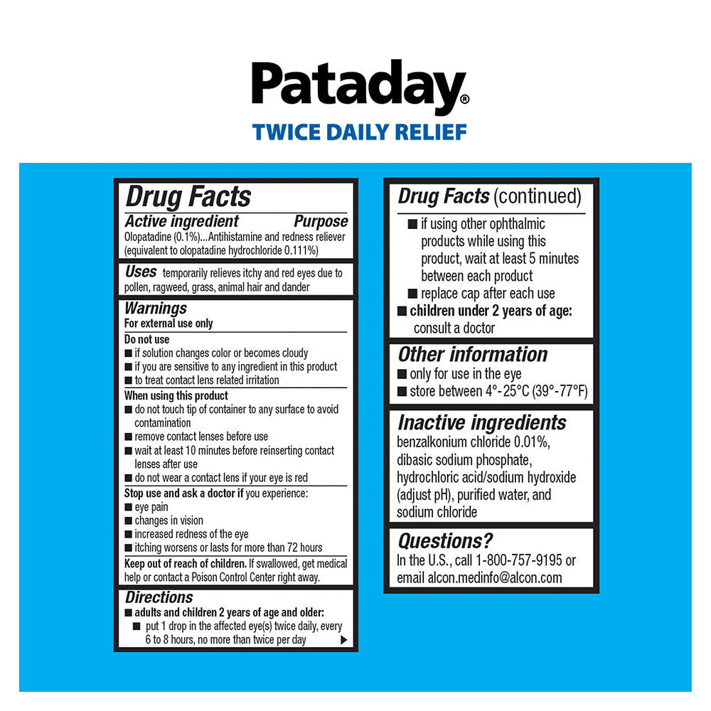 Alcon Pataday Twice Daily Relief Eye Drops, 1 Ea, 0.17 Oz