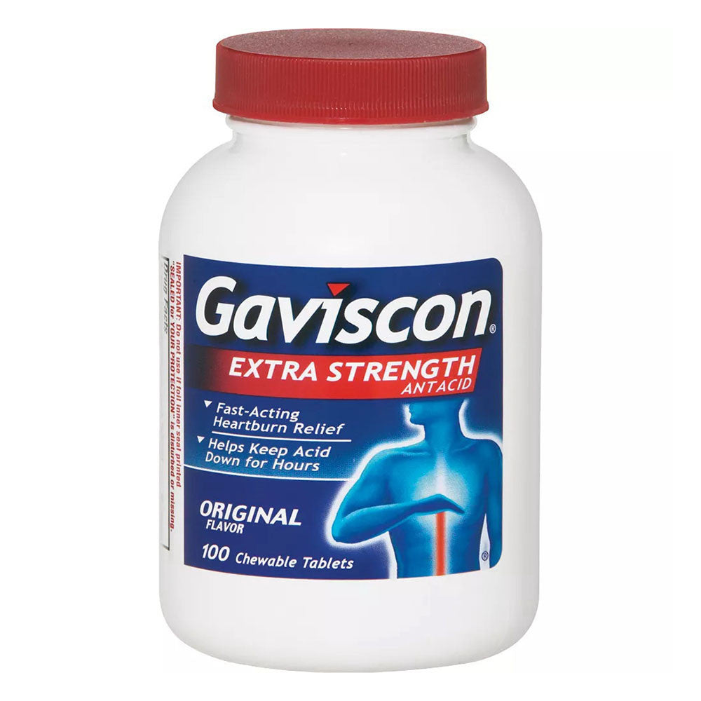 Gaviscon Extra Strength Tablets, Original, 100 Ea