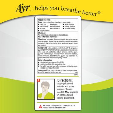 Ayr Saline Non-Medicated Nasal Gel With Aloe Vera - 0.5 Oz (14.1 G) Tube