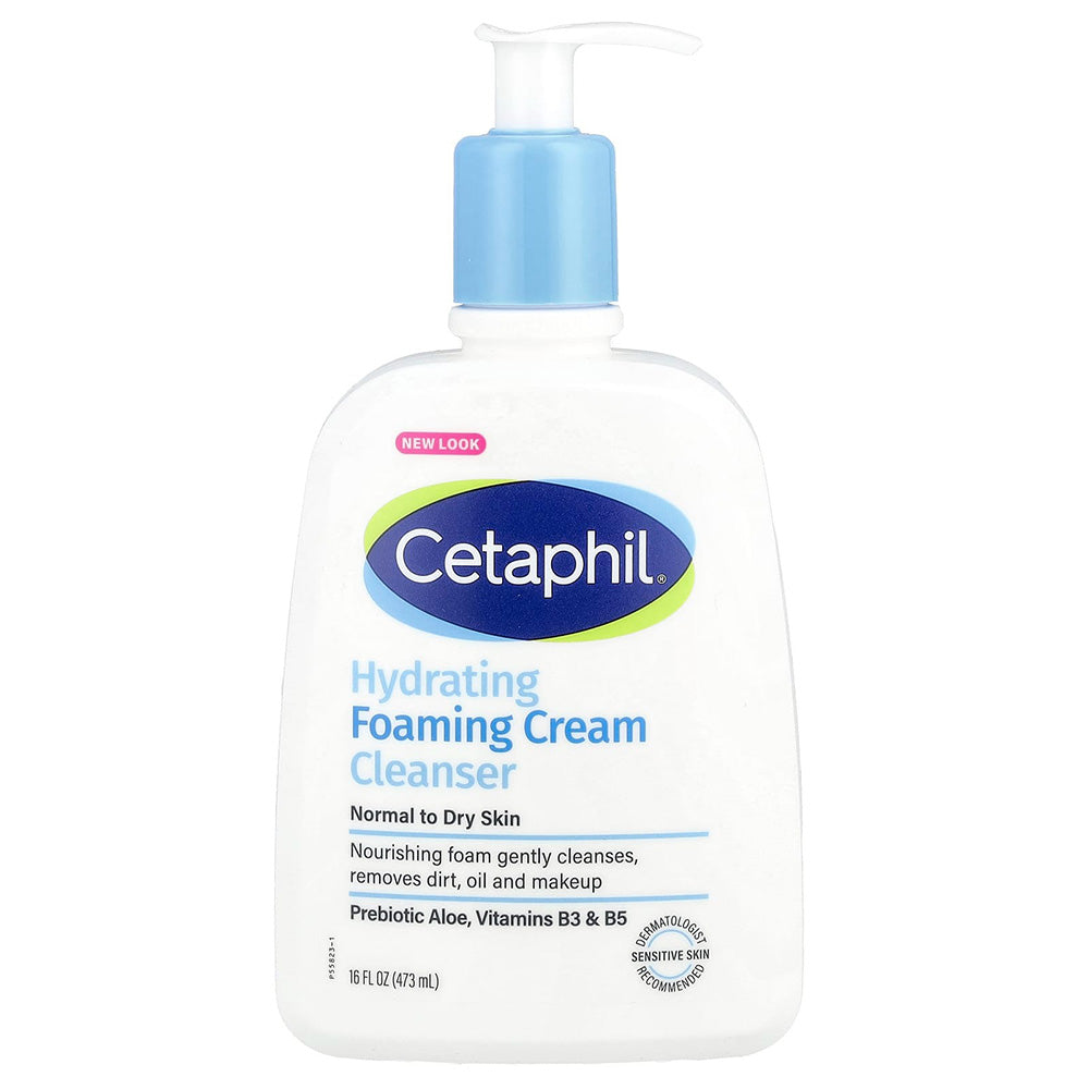 Cetaphil Cleanses Skin Hydrates Barrier Niacinamide and Aloe Hydrating Foaming Cream Cleanser 16Oz (473ml)