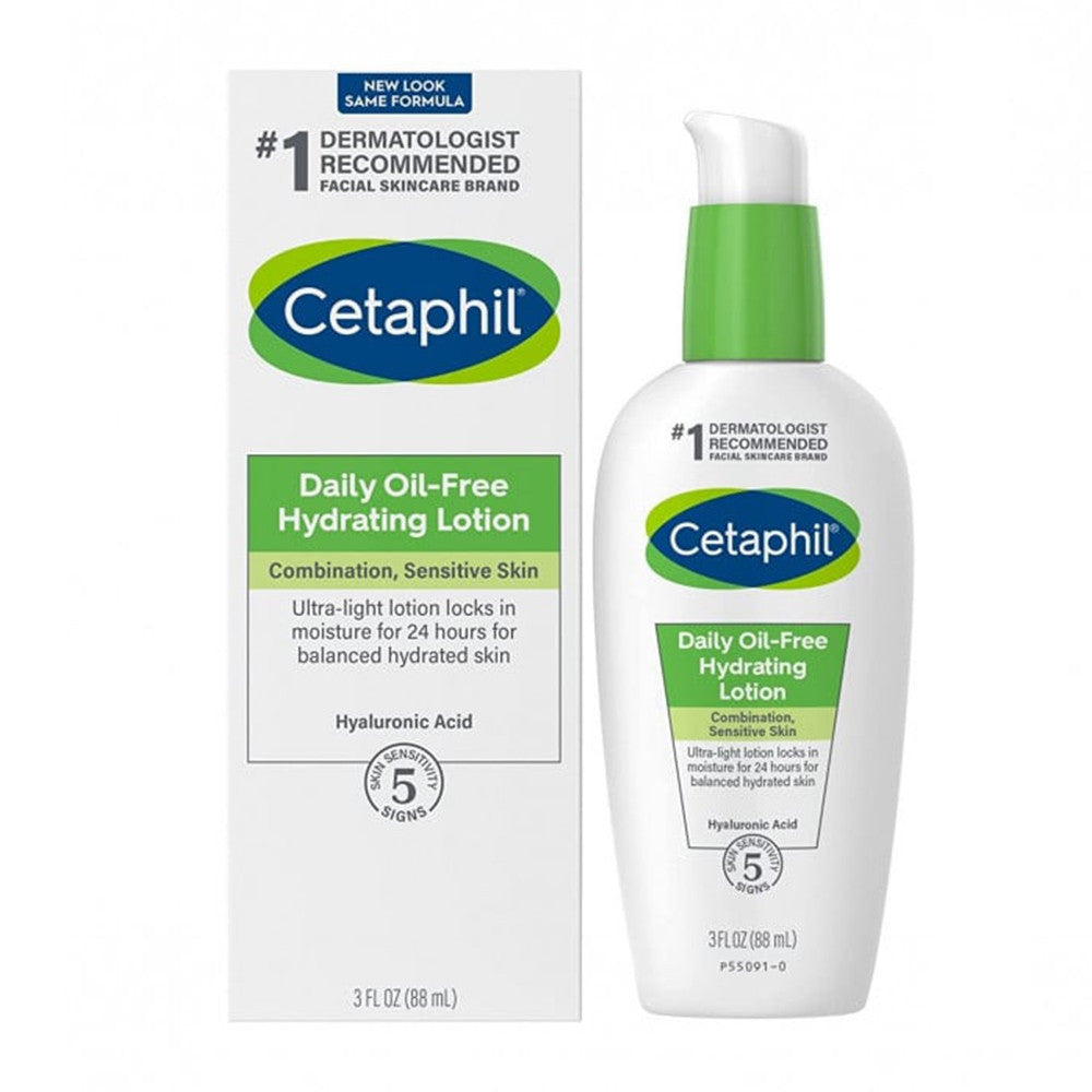 Cetaphil Oil-Free Hydrating Face Lotion with Hyaluronic Acid, 3 Oz