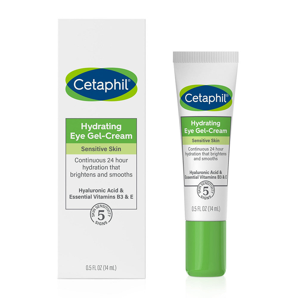 Cetaphil Hydrating Eye Gel Cream for Sensitive Skin with Hyaluronic Acid, 0.5 Oz