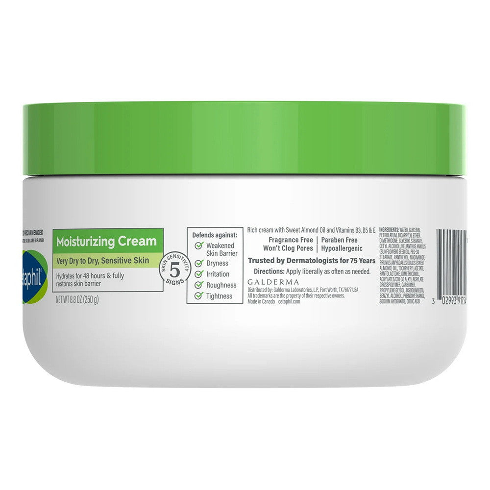 Cetaphil Moisturizing Cream, Hydrating Moisturizing for Dry to Very Dry, Sensitive Skin, 8.8 Oz
